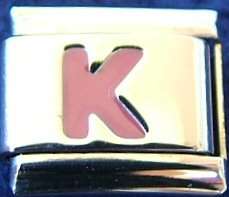 Italian Charms - Fits Nomination - Letters - PINK K